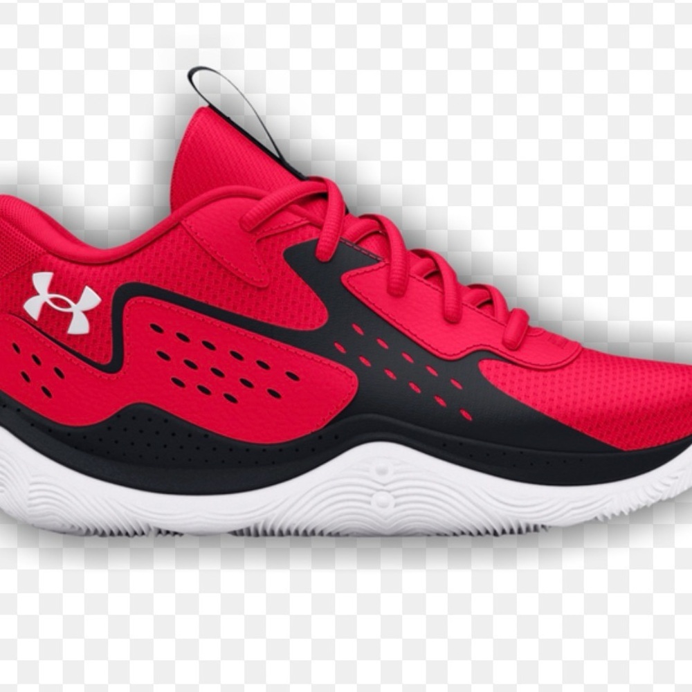 Size 7Y - Under Armour Jet '23 basketball shoes in a red, black, and white color